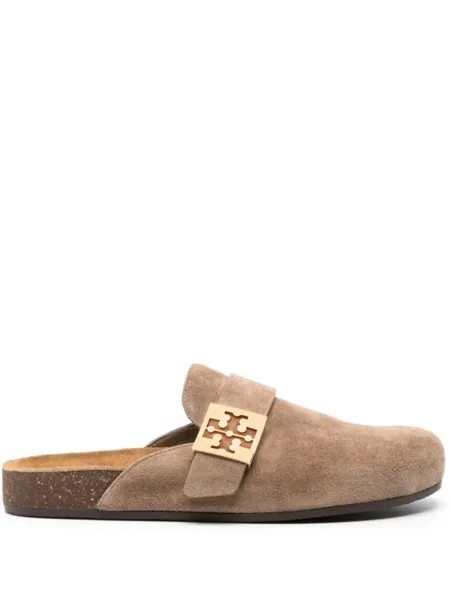 Tory Burch мюли с логотипом, коричневый