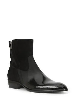 BRUNO MAGLI Мужские Комфортные Черные Кожаные Ботинки С Круглым Носком На Блочном Каблуке 9 M