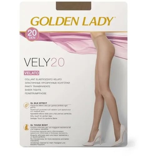 Колготки Golden Lady Vely, 20 den, размер 5/5XL, бежевый, коричневый