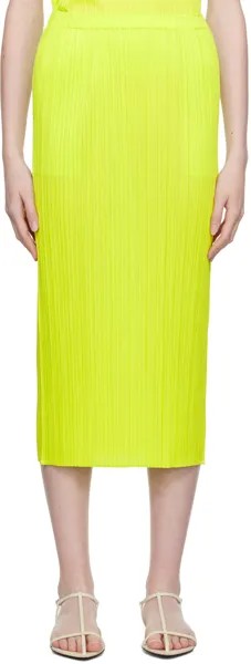 Зеленая юбка-миди New Colorful Basics 3 Pleats Please Issey Miyake