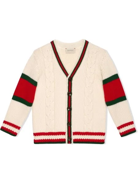 Gucci Kids Children's cable knit wool cardigan