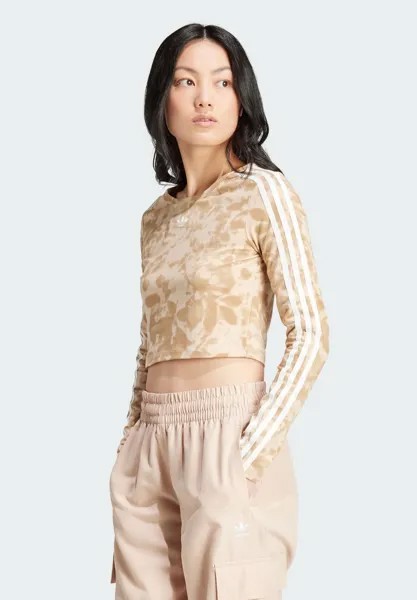 Топ с длинными рукавами 3-STRIPES CROP adidas Originals, цвет magic beige cardboard