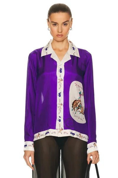 Рубашка Bode Round Up Long Sleeve, фиолетовый