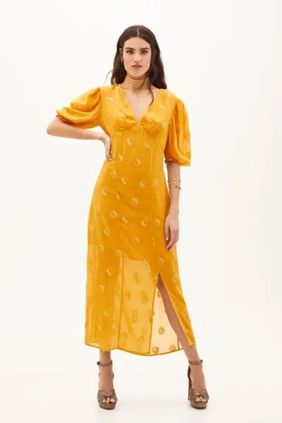 Леандра. Платье миди с люрексом Hoss Intropia, желтый