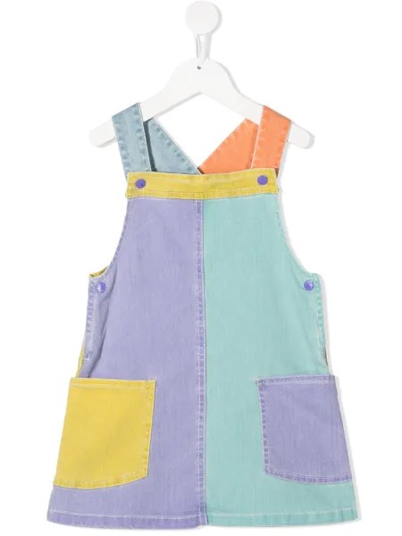 Stella McCartney Kids джинсовое платье в стиле колор-блок