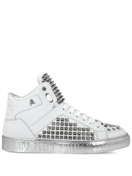 Philipp Plein высокие кеды, белый