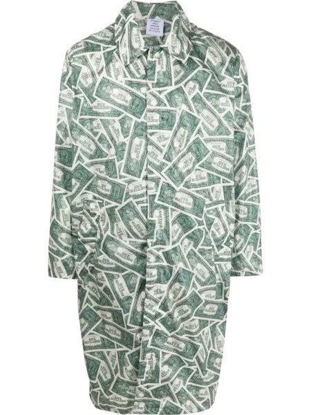 VETEMENTS однобортное пальто Million Dollar, зеленый