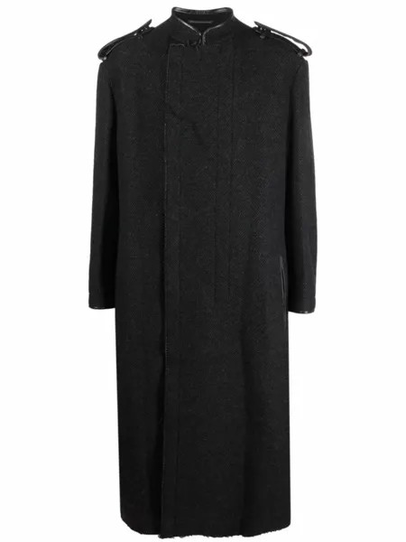 Yohji Yamamoto пальто с эполетами, черный