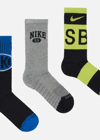 Комплект носков Nike SB 3-Pack Everyday Lightweight Max Crew, цвет комбинированный, размер 42-46 EU