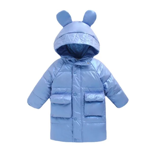 Теплые пальто для малышей зимняя одежда длинный пуховик корейские Детские плотные пальто с капюшоном зимний комбинезон для маленьких мальчиков и девочек, зимняя куртка, парки