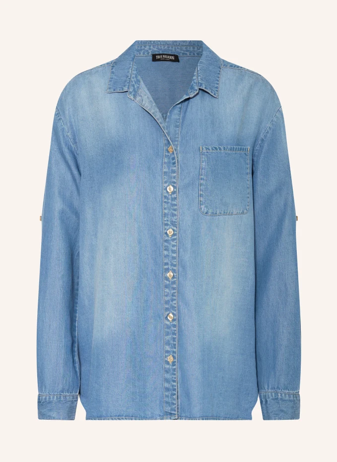 Объемная блузка в джинсовом стиле True Religion, синий