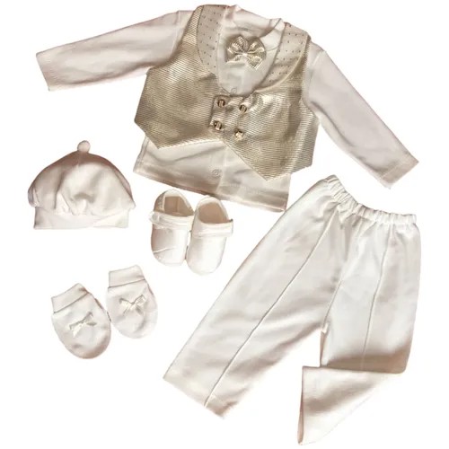 Костюм нарядный для новорожденного мальчика в комплекте с аксессуарами