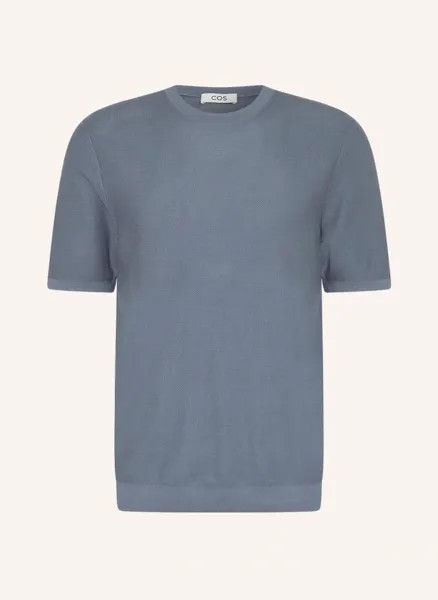 Рубашка пике из шелка Cos, синий