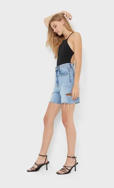 Stradivarius Боди На Бретелях Черный Xl