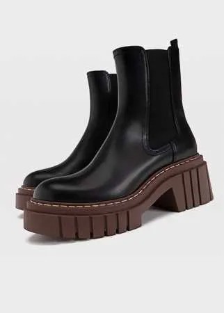 Stradivarius Ботильоны С Эластичной Вставкой На Рифленой Подошве Комбинированный 39