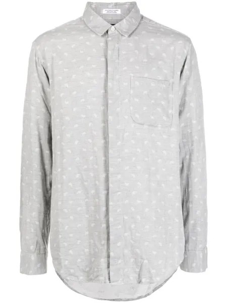 Рубашка с длинными рукавами и узором Engineered Garments, серый