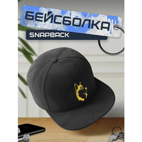 Бейсболка, кепка черная с желтым принтом Животные - 226