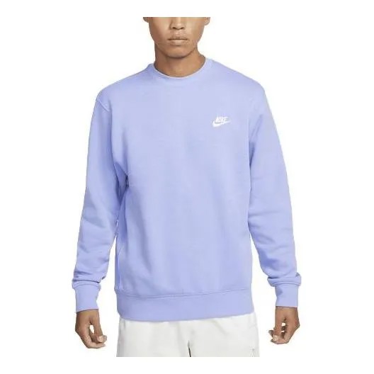 Толстовка Nike Club Fleece Crew Pullover Sweatshirt 'Light Thistle White', белый