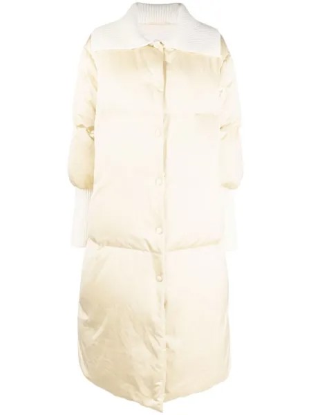 Jil Sander пуховик с контрастными вставками, нейтральный цвет