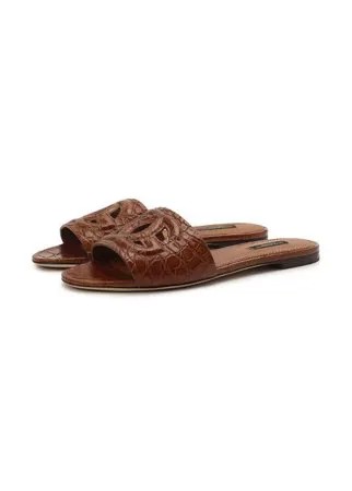 Шлепанцы из кожи крокодила Bianca Dolce & Gabbana