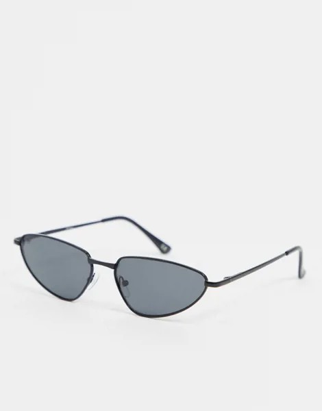 Черные солнцезащитные очки в тонкой угловатой оправе Jeepers Peepers-Черный