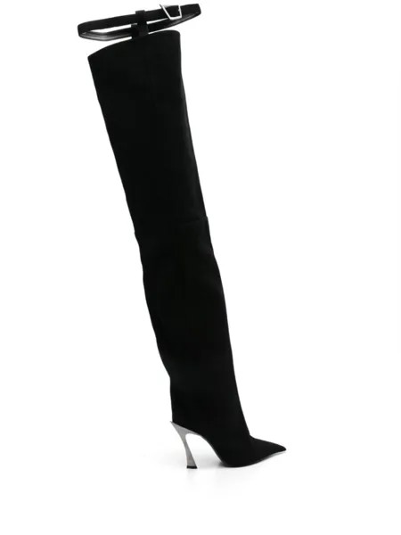 Mugler сапоги длиной до бедра 100 мм, черный