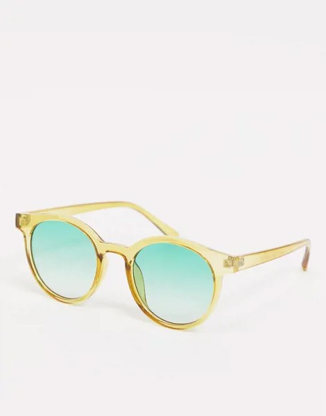 Круглые солнцезащитные очки цвета хаки с зелеными стеклами AJ Morgan-Зеленый цвет