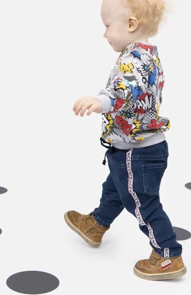 Джинсы из материала Loop Denim с лампасами для мальчика