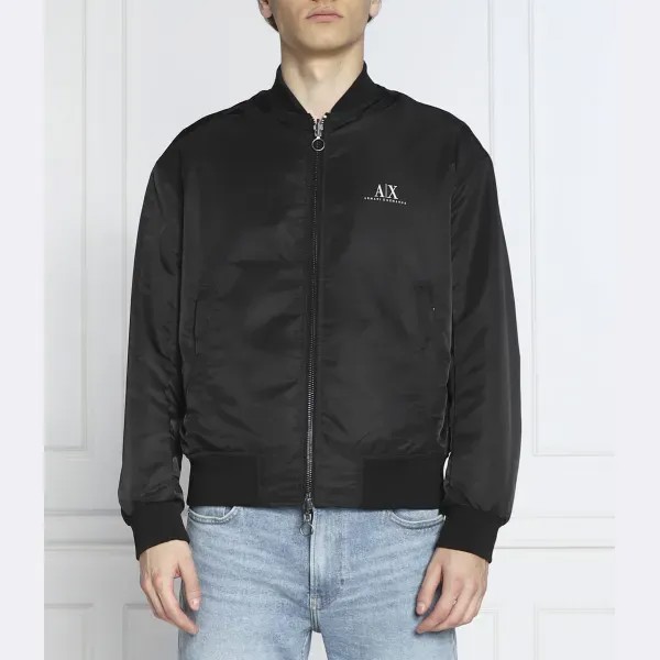 Двусторонний бомбер стандартного кроя Armani Exchange, черный