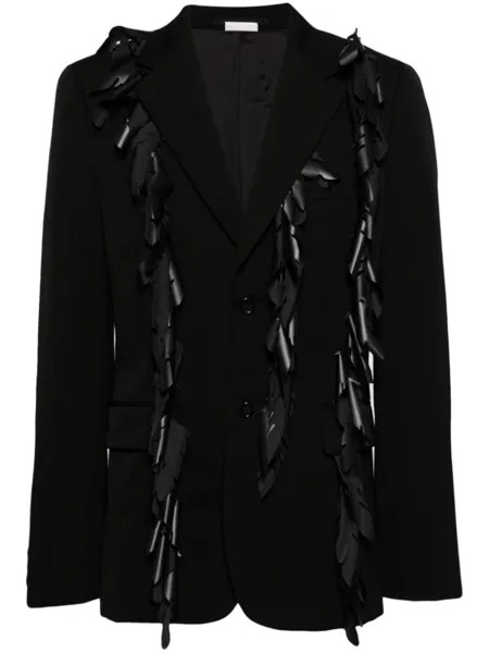 Шерстяной пиджак с бахромой Comme des Garçons Homme Plus, черный