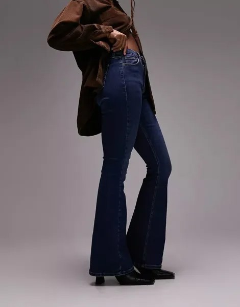 Ярко-синие расклешенные брюки Topshop Jamie