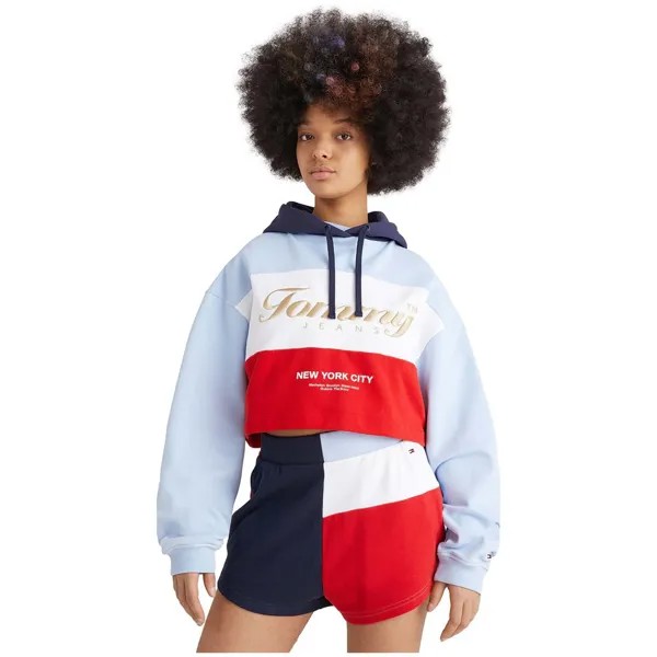 Худи Tommy Jeans Crop Archive, красный