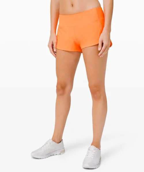 Шорты Speed Up с низкой посадкой на подкладке Lululemon, оранжевый