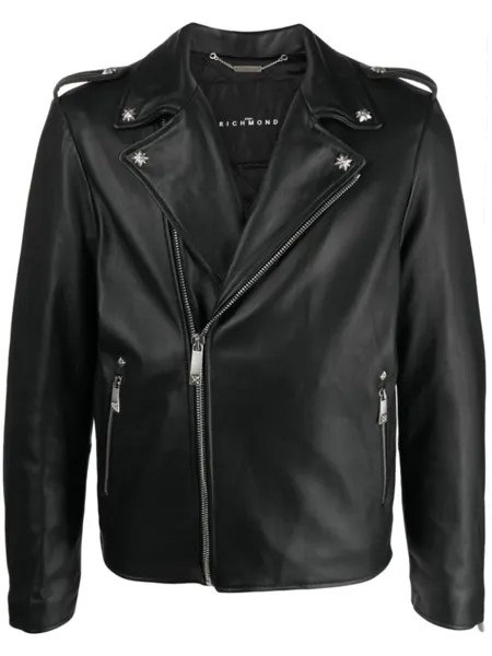 John Richmond Mililo leather biker jacket, черный