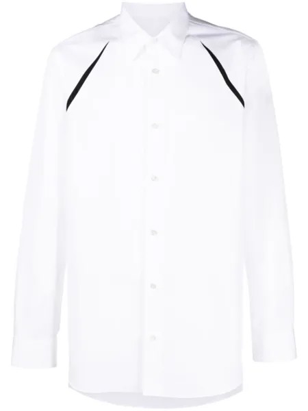 Alexander McQueen рубашка с отделкой в полоску, белый