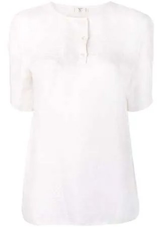 Valentino Pre-Owned жаккардовая блузка без воротника 1970-х годов