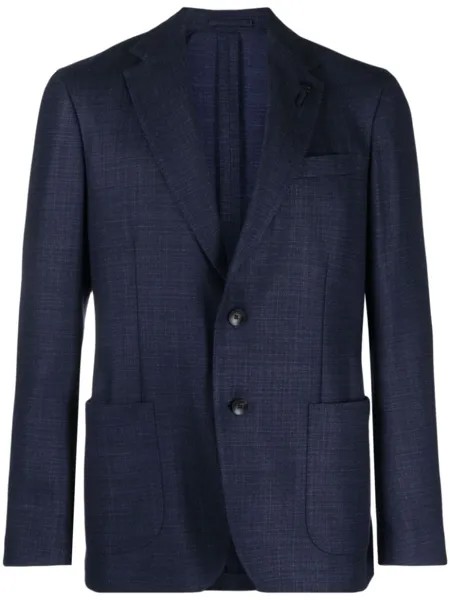 Lardini однобортный пиджак из смесовой шерсти, синий