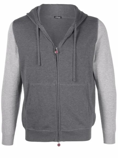 Kiton худи на молнии с кулиской, серый