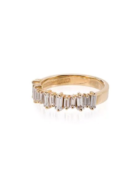 Suzanne Kalan кольцо Baguette из желтого золота с бриллиантом