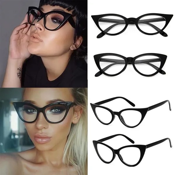 Сексуальная кошка глаз оптических женщин прозрачный очки бренда Винтаж ясно ОПРАВЫ