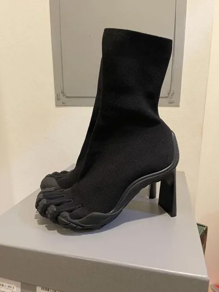 Женские ботинки с пятью пальцами, брендовые дизайнерские ботинки с резиновой подошвой на каблуке, зимняя праздвечерние чная Уличная обувь