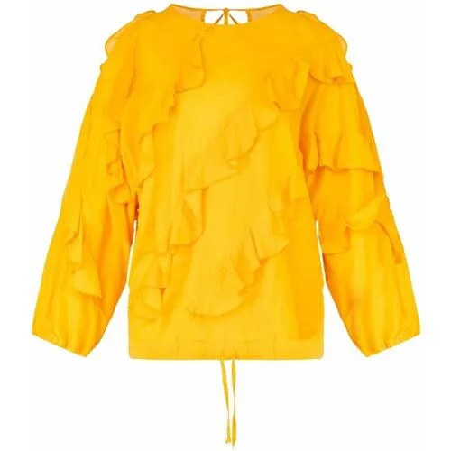 Блуза  Hache, классический стиль, длинный рукав, размер 42, оранжевый