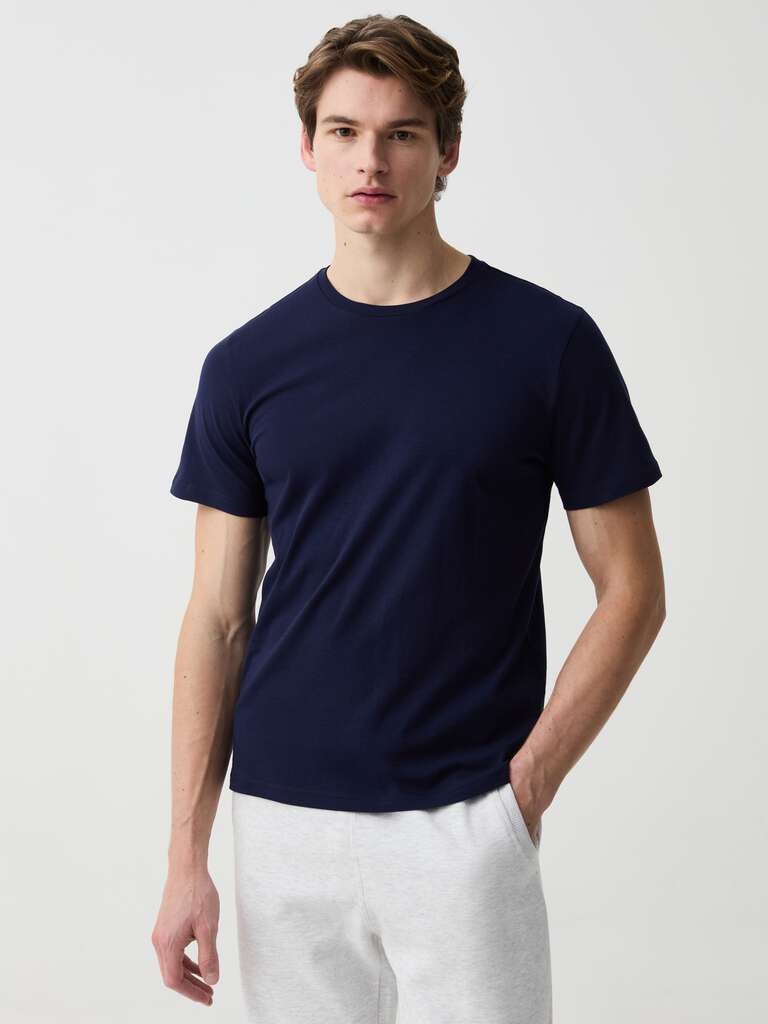 Хлопковая футболка с круглым вырезом Ovs, цвет dark blue