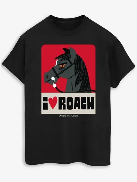 Черная футболка для взрослых NW2 The Witcher I Heart Roach George., черный
