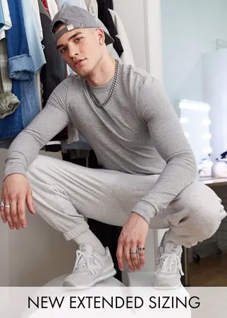 Серый меланжевый свитшот из смесового органического хлопка ASOS DESIGN
