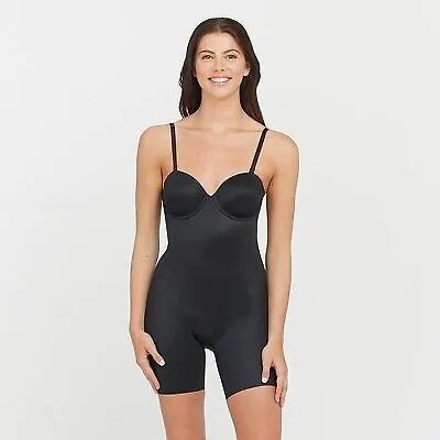 ASSETS BY SPANX Женское боди Flawless Finish без бретелек с чашечками до середины бедра -