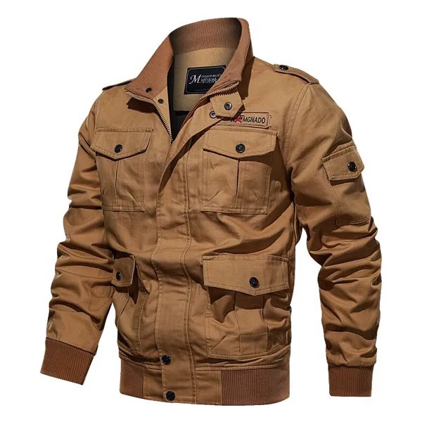 Куртка-пилот Мужская тактическая, ветровка в стиле милитари, Бомбер, пальто, 6XL, весна-осень
