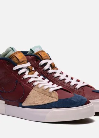 Мужские кроссовки Nike SB Zoom Blazer Mid Edge Leather, цвет бордовый, размер 46 EU