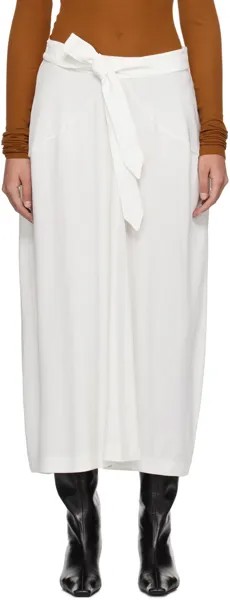 Белая длинная юбка на бретельках Bite
