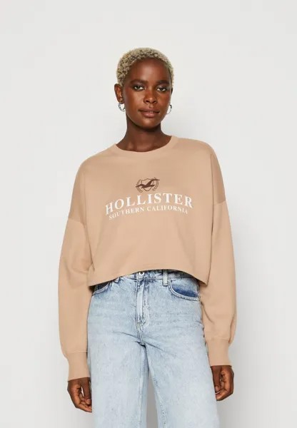 Толстовка Hollister Co. CYBER DROP CROP CREW, коричневый